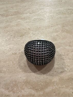 nOir Jewelry Silver and Black Statement Ring